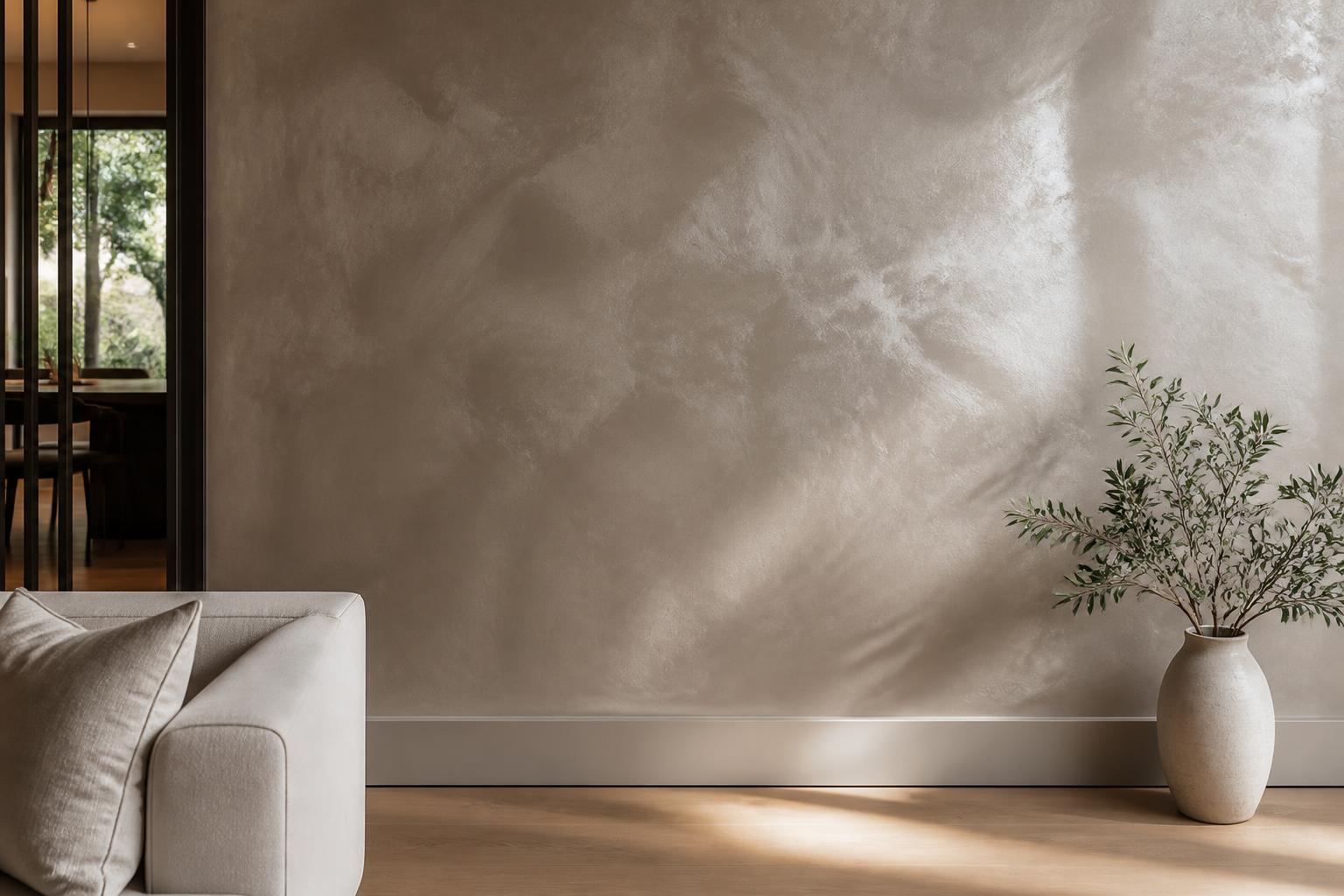 Elegant Venetian plaster feature wall with soft sheen in a Nelson home