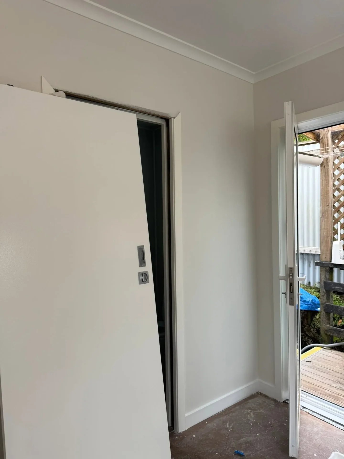 Freshly painted interior doors and door frames